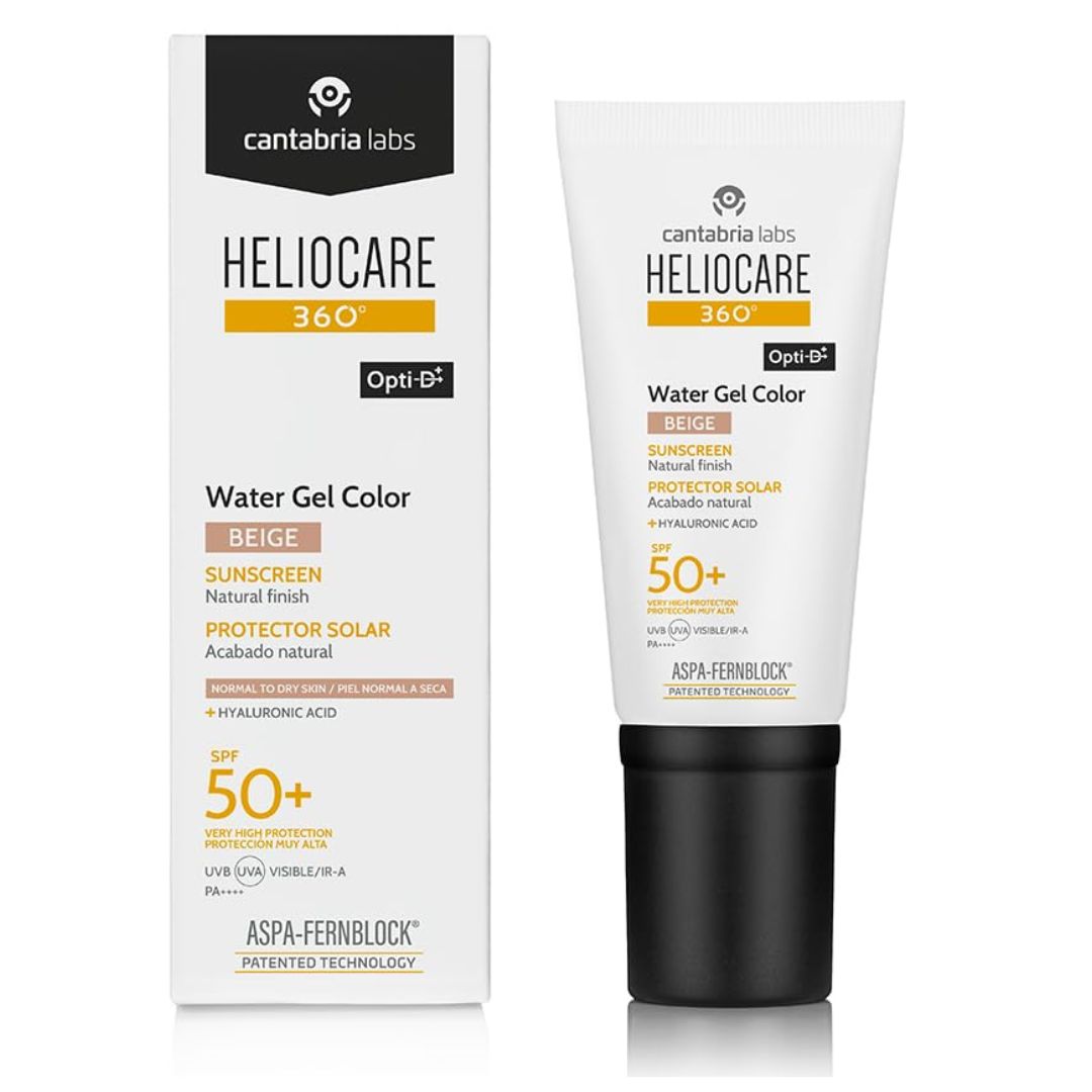 Protector solar hidratante en gel con color, acabado natural SPF50+. HELIOCARE 360º Water Gel
