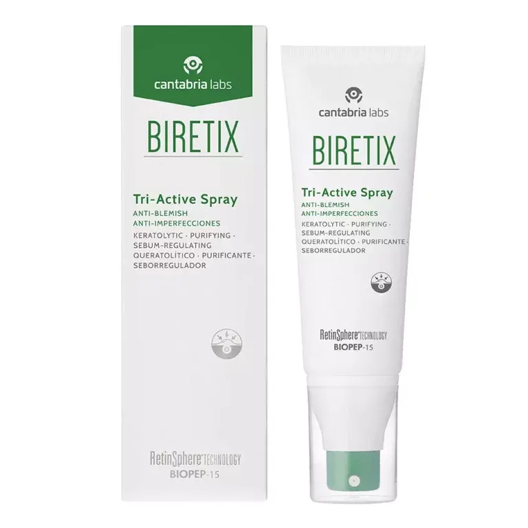 Spray Corporal Antiacné Seborregulador y Purificante para Espalda, Pecho y Cuerpo BIRETIX Tri-Active.