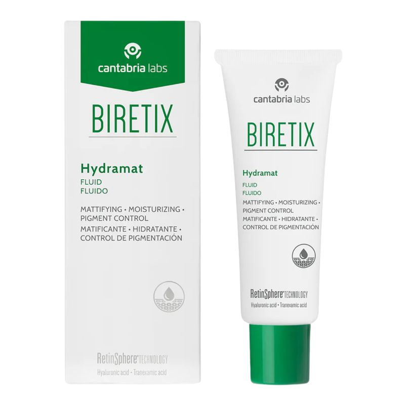 Hidratante facial matificante con control de manchas e imperfecciones. BIRETIX