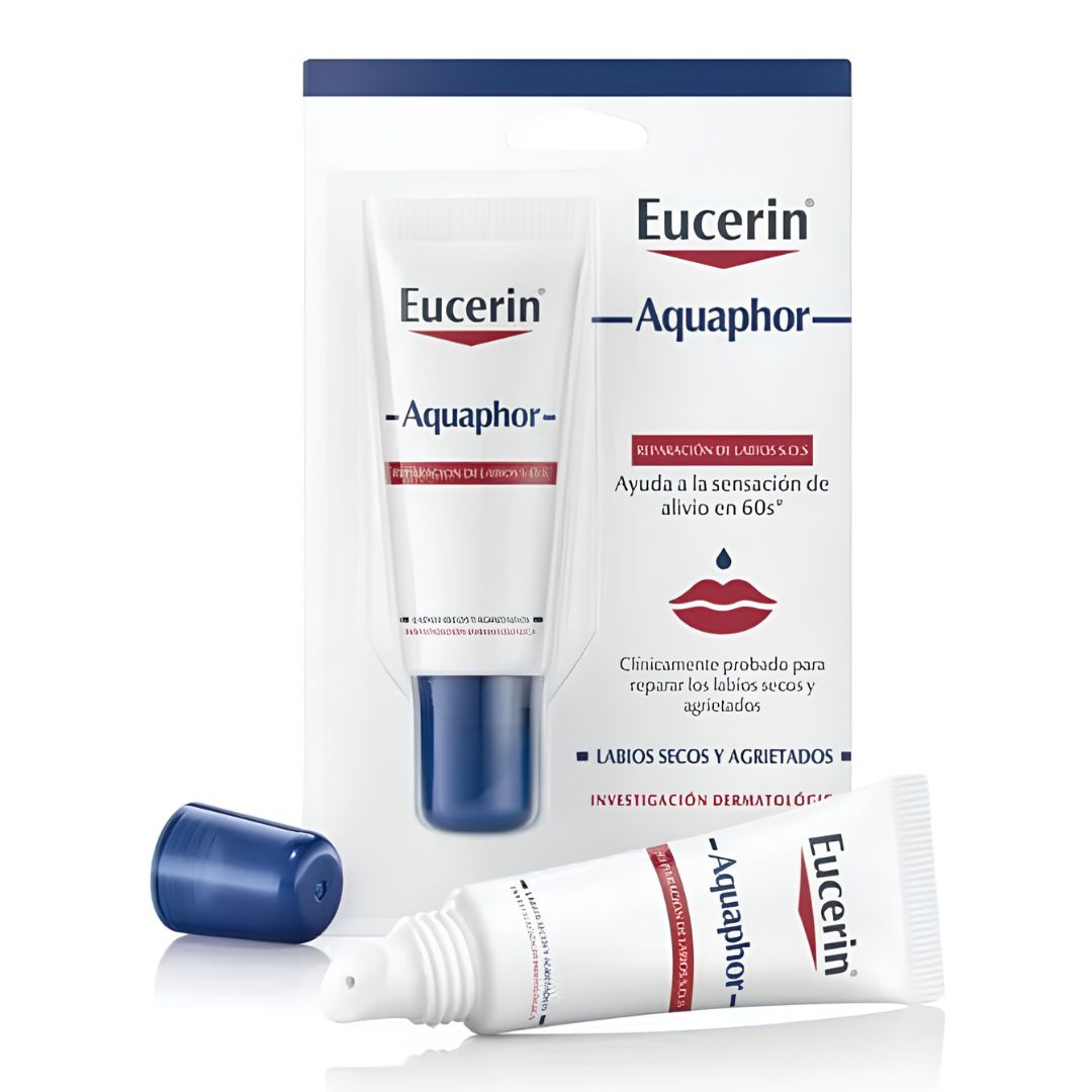 Bálsamo labial hidratante Aquaphor reparador para labios secos y agrietados. EUCERIN