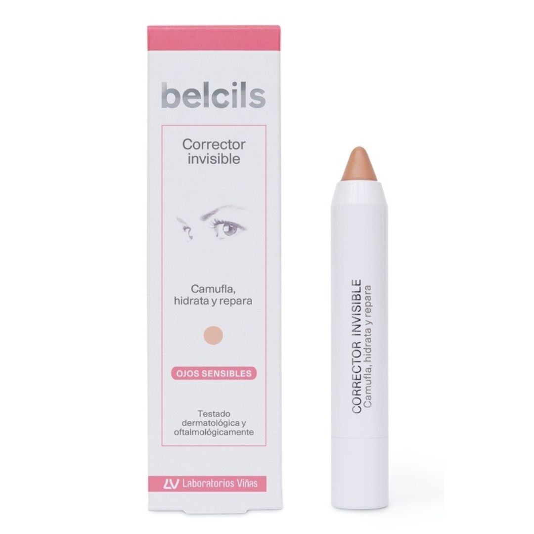 Corrector hidratante invisible en stick de alta cobertura para ocultar ojeras e imperfecciones. BELCILS