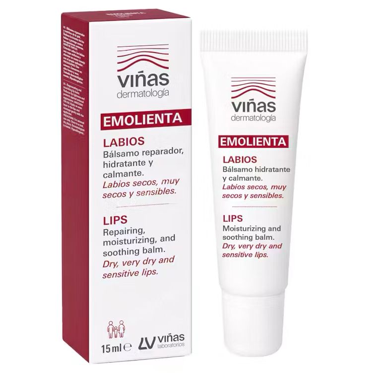 Bálsamo labial reparador, hidratante y calmante para labios secos, agrietados o sensibles. EMOLIENTA