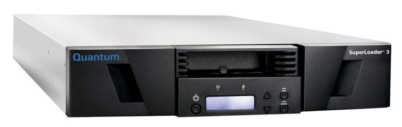 Quantum SuperLoader 3, one LTO-9HH Drive, Model C, 16 slots, 12Gb/s SAS, 2U rackmount, barcode reader, Media and 12Gb/s HBA Bundle