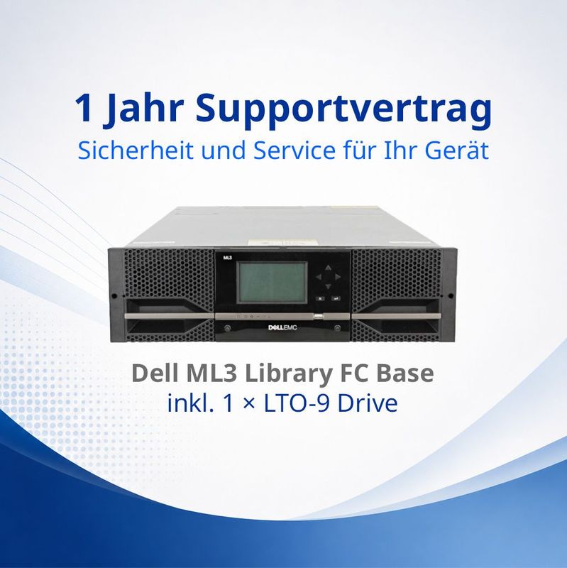 Supportvertrag für Dell ML3 FC Library mit 1 LTO 9 Laufwerk