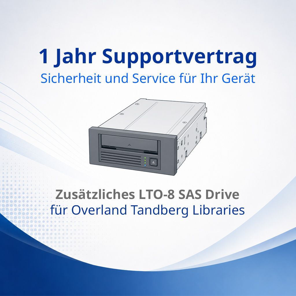 Supportvertrag für zusätzliches LTO 8 SAS Laufwerk | Overland Tandberg
