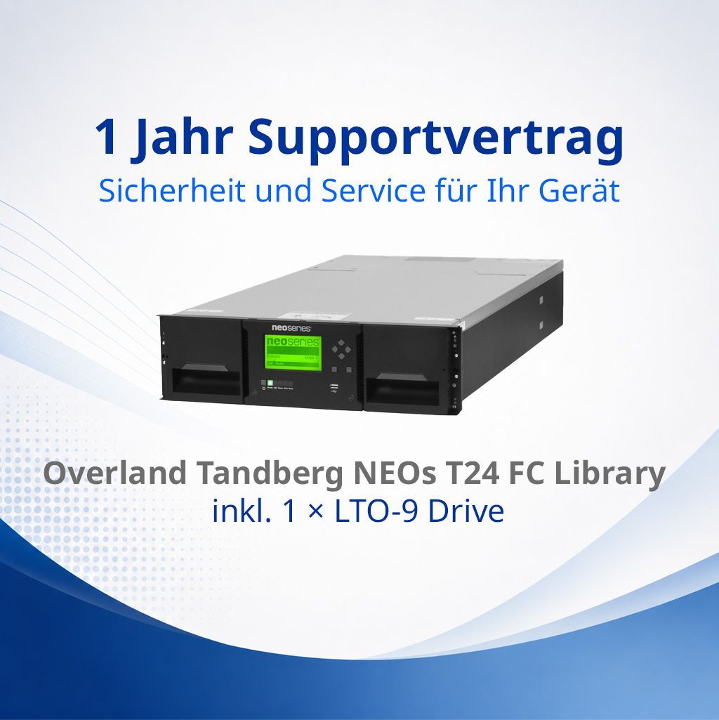 Supportvertrag für Overland Tandberg NEO XL40 FC Library mit 1 LTO 9 Laufwerk