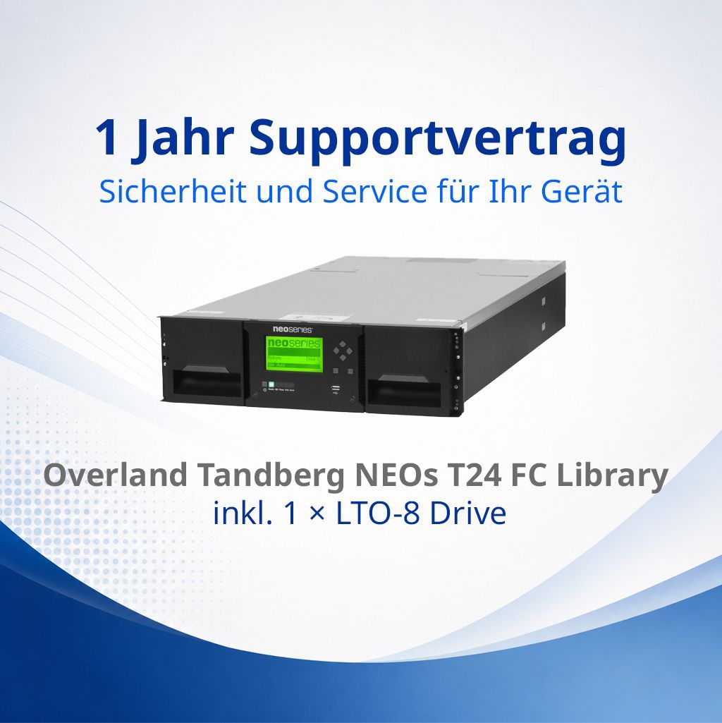 Supportvertrag für Overland Tandberg NEO XL40 FC Library mit 1 LTO 8 Laufwerk