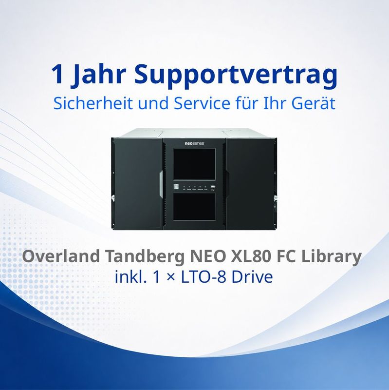Supportvertrag für Overland Tandberg NEO XL80 FC Library mit 1 LTO 8 Laufwerk