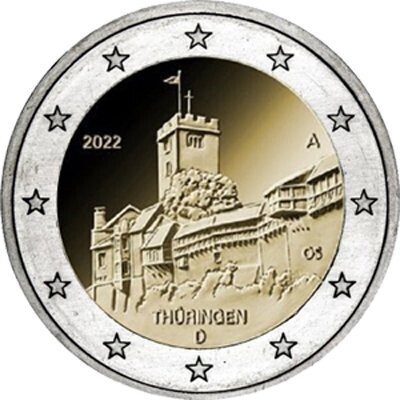 Deutschland 2 € 2022 Thüringen 1 Münze lose