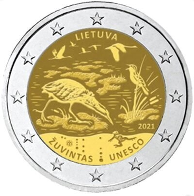 Litauen 2 € 2021 Biosphärenreservat Zuvintas Coincard