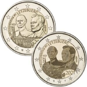 Luxemburg 2 € 2021 100. Geburtstag Jean (2 Münzen)