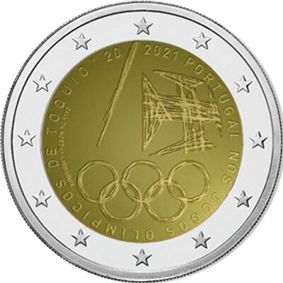 Portugal 2 € 2021 Team Portugal Olympiade Tokio Coincard