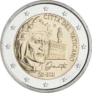 Vatikan 2 € 2021 Dante Alighieri