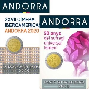 Andorra 2 € 2020 Frauenwahlrecht + Iberoamerika Gipfel Coincard