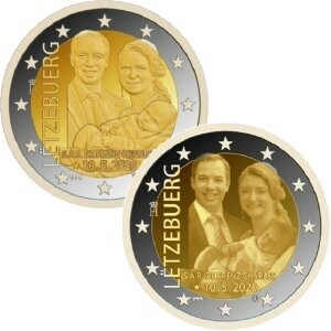 Luxemburg 2 € 2020 Königl. Nachwuchs - 2 Münzen Luxemburg 2 € 2020 Königl. Nachwuchs - 2 Münzen
