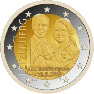 Luxemburg 2 € 2020 Königl. Nachwuchs - 1 Münze Pol. Platte
