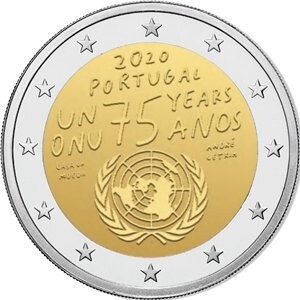 Portugal 2 € 2020 Vereinte Nationen Coincard