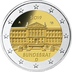 Deutschland 2 € 2019 Bundesrat alle 5 Prägestätten Stgl.