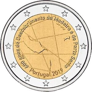 Portugal 2 € 2019 Entdeckung Madeiras Pol. Platte
