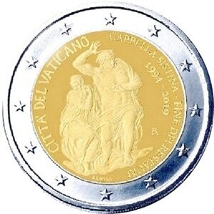 Vatikan 2 € 2019 Sixtinische Kapelle Vatikan 2 € 2019 Sixtinische Kapelle