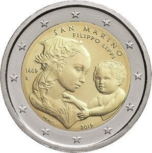 San Marino 2 € 2019 Filippo Lippi San Marino 2 € 2019 Filippo Lippi