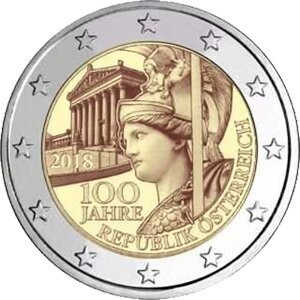 Österreich 2 € 2018 100 J. Republik (Pallas/Athene) Österreich 2 € 2018 100 J. Republik (Pallas/Athene)