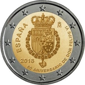 Spanien 2 € 2018 "50. Geb. Felipe"
