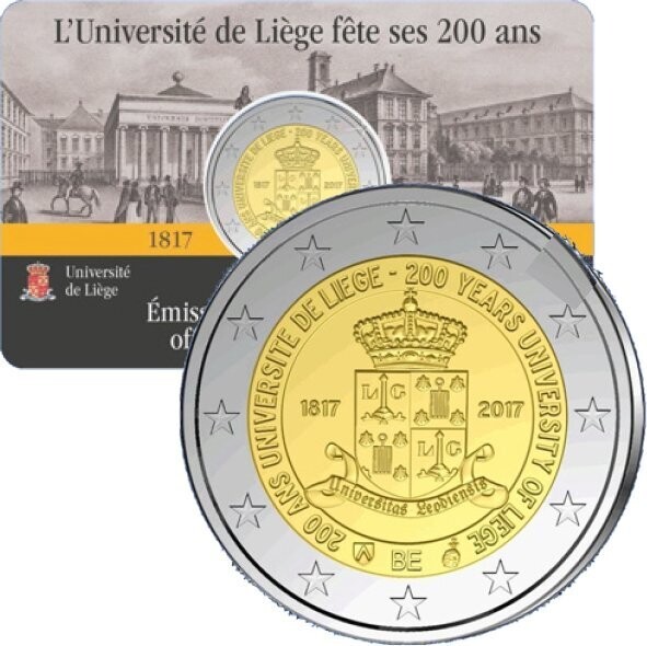 Belgien 2 € 2017 Uni Lüttich in Coincard Frankreich Belgien 2 € 2017 Uni Lüttich in Coincard Frankreich