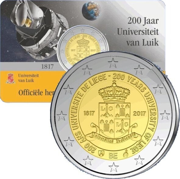 Belgien 2 € 2017 Uni Lüttich in Coincard der NL Belgien 2 € 2017 Uni Lüttich in Coincard der NL