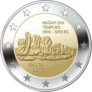 Malta 2 € 2017 Hagar Qim mit Münzzeichen Frankreich