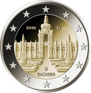 Deutschland 2 € 2016 Dresdner Zwinger Deutschland 2 € 2016 Dresdner Zwinger "alle 5"