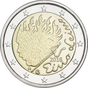 Finnland 2 € 2016 Eino Leino Pol. Platte Finnland 2 € 2016 Eino Leino Pol. Platte