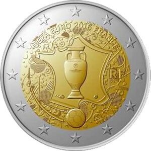 Frankreich 2 € 2016 UEFA-Pokal Coincard Frankreich 2 € 2016 UEFA-Pokal Coincard