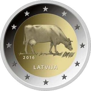 Lettland 2 € 2016 Braune Kuh Coincard Lettland 2 € 2016 Braune Kuh Coincard