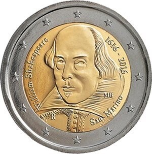 San Marino 2 € 2016 Stgl. Shakespeare San Marino 2 € 2016 Stgl. Shakespeare