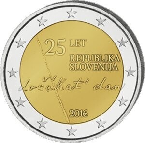 Slowenien 2 € 2016 Unabhängigkeit Pol. Platte