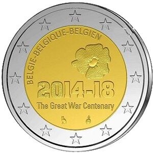Belgien 2 € 2014 1. Weltkrieg Coincard Belgien 2 € 2014 1. Weltkrieg Coincard