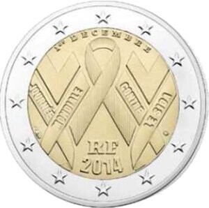 Frankreich 2 € 2014 Welt-Aids-Tag Frankreich 2 € 2014 Welt-Aids-Tag