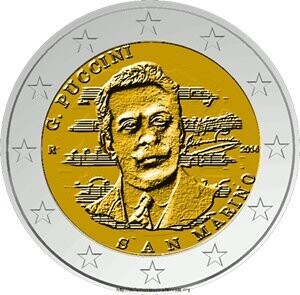 San Marino 2 € 2014 Giaccomo Puccini San Marino 2 € 2014 Giaccomo Puccini