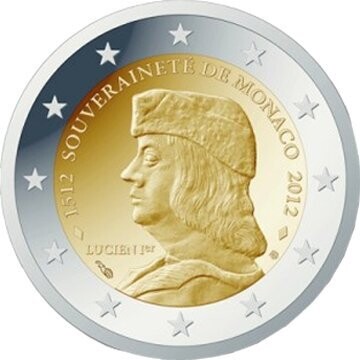 Monako 2 € 2012 Souveränität Pol. Platte