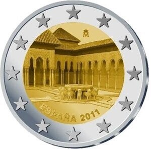 Spanien 2 € 2011 Alhambra Pol. Platte Spanien 2 € 2011 Alhambra Pol. Platte