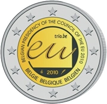 Belgien 2 € 2010 EU-Präsidentschaft Pol. Platte
