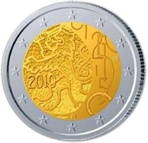 Finnland 2 € 2010 Finnische Währung Pol. Platte