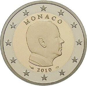 Monako 2 € 2010 Albert Pol. Platte Monako 2 € 2010 Albert Pol. Platte