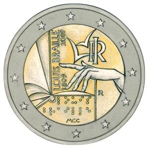 Italien 2 € 2009 Louis Braille Coincard Italien 2 € 2009 Louis Braille Coincard