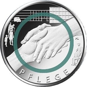 BRD 10 € Pflege 2022 - 5 Münzen bankfrisch, alle 5 Prägestätten