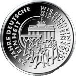 BRD 25 € 2015 "Dt. Einheit" (J 602) 1 Münze Pol. Platte