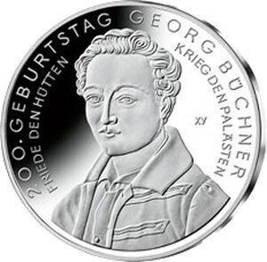 BRD 10 € 2013 "Georg Büchner" (J 583) Pol. Platte.
