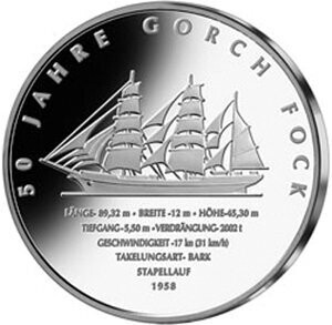 BRD 10 € 2008 BRD 10 € 2008 "Gorch Fock" (J 537) Stgl.