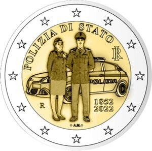 Italien 2 € 2022 Polizia di Stato Coincard
